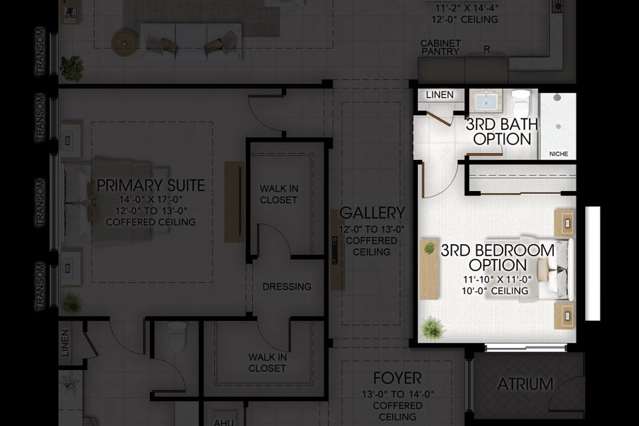 2D floor plan layout for the Aruba Grande by GL Homes in Valencia Del Mar, Boynton Beach, FL (Image 5).