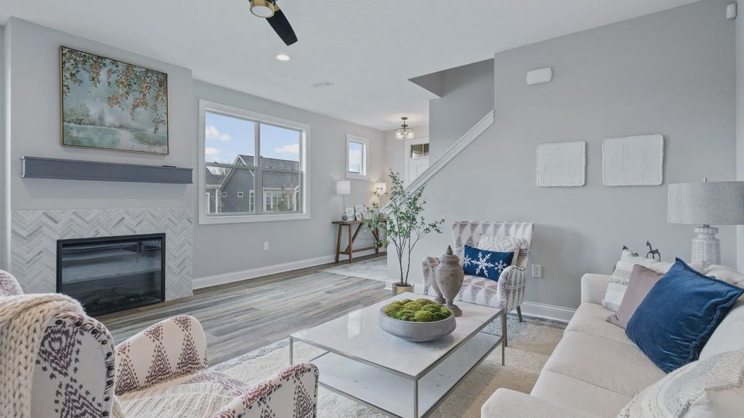 Representative furnished interior of a home built from the Cambridge by Epcon Communities in The Courtyards at Oak Grove, Durham (Image 8).