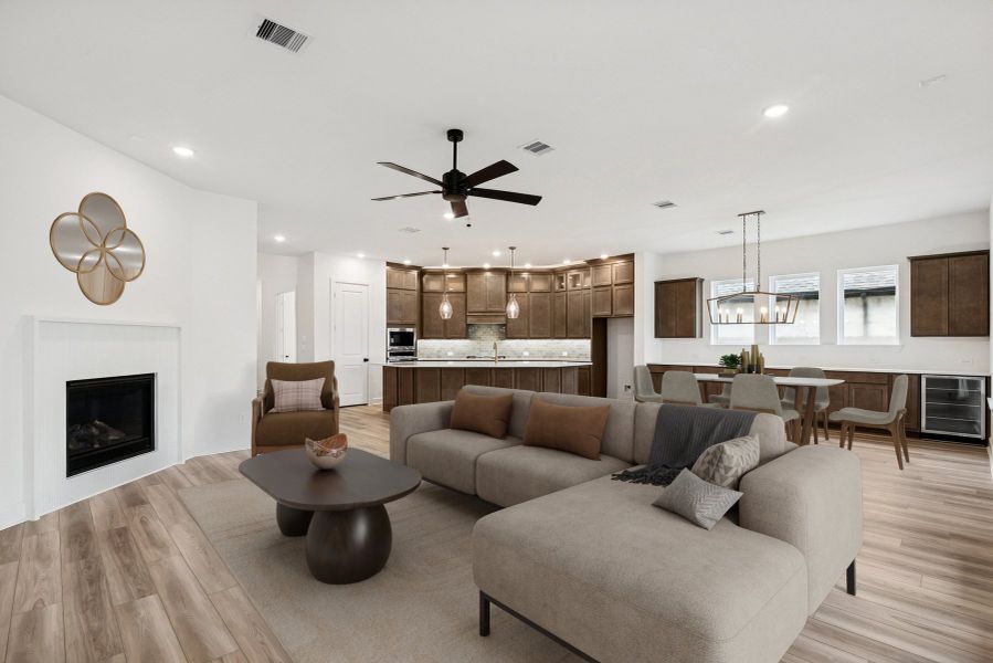 Furnished interior view inside a new home in The Highlands 55' - Encore Collection, Porter (Image 6). Furnished interior view inside a new home in The Highlands 55' - Encore Collection, Porter (Image 6).