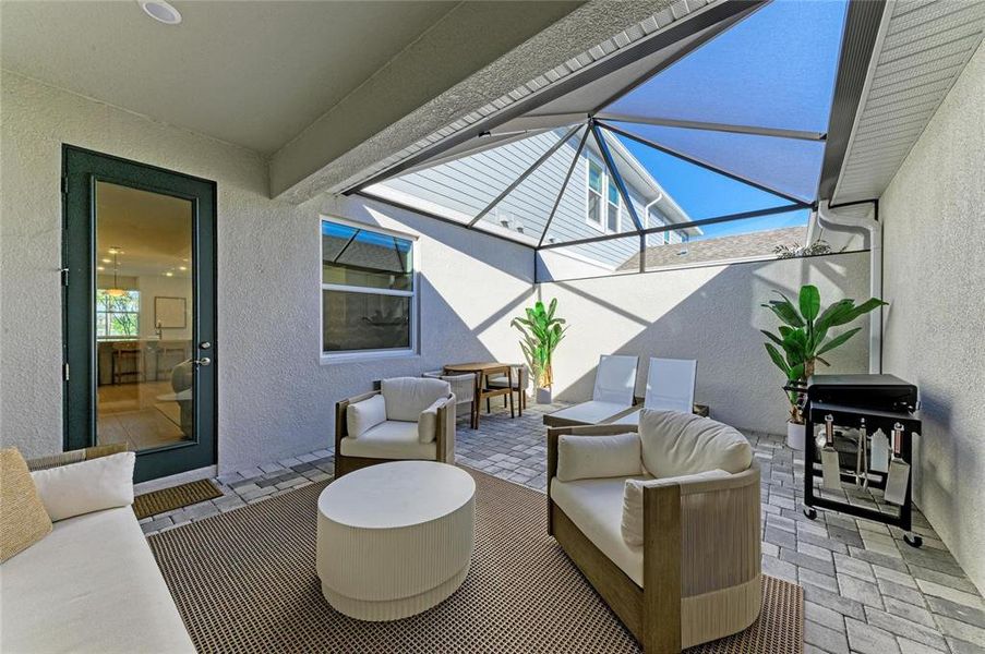 Exterior details and patio area of a home in Nautique at Waterside, Sarasota (Image 24).
