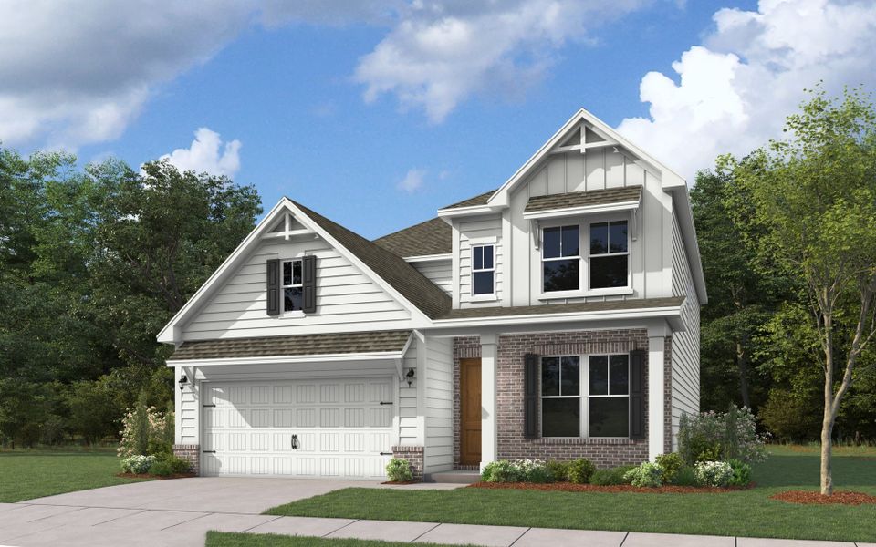 Front exterior of a new home in Pyles Station, Chapel Hill, TN, highlighting curb appeal (Image 1). Front exterior of a new home in Pyles Station, Chapel Hill, TN, highlighting curb appeal (Image 1).