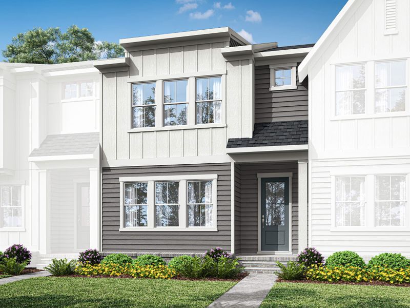 Representative exterior photo of a completed home built from the Sampson by Tri Pointe Homes in Holding Village, Wake Forest, NC (Image 19). Representative exterior photo of a completed home built from the Sampson by Tri Pointe Homes in Holding Village, Wake Forest, NC (Image 19).