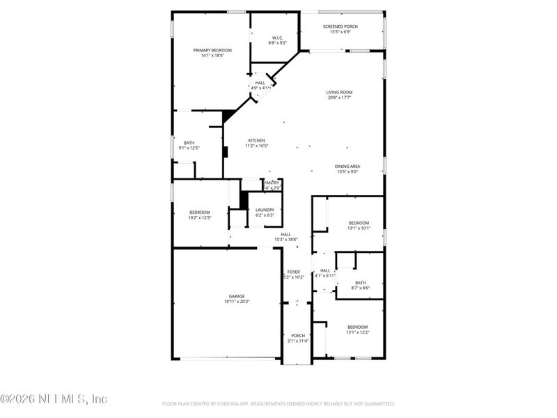 2D floor plan layout of this home in Copper Ridge, Jacksonville, FL (Image 5).