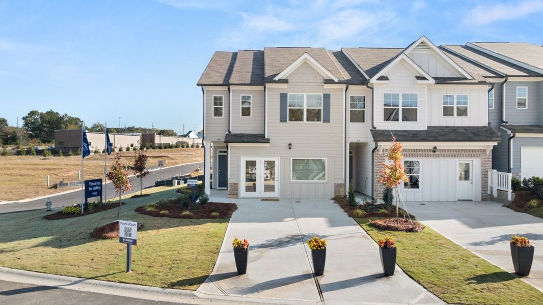 Representative exterior photo of a completed home built from the Salisbury by D.R. Horton in Hughes Court, Dawsonville, GA (Image 1).
