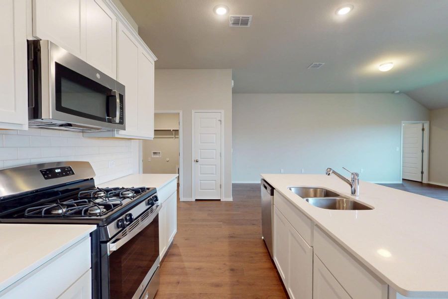 Furnished interior view inside a new home in Cascades at Onion Creek, Austin (Image 15). Furnished interior view inside a new home in Cascades at Onion Creek, Austin (Image 15).
