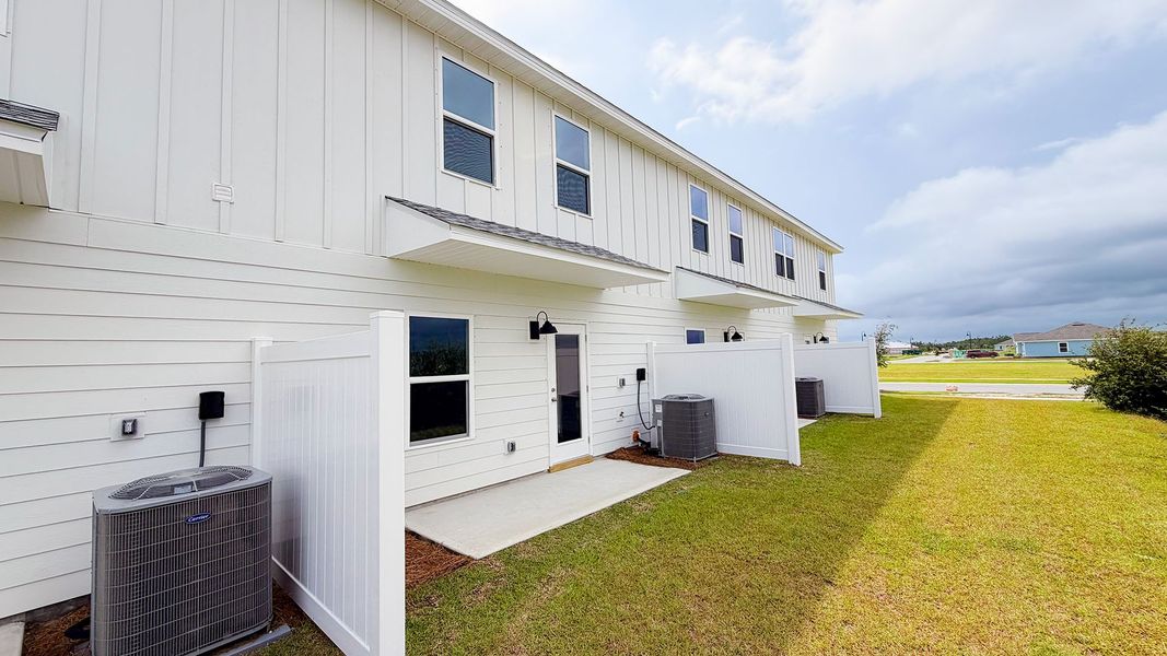 Exterior details and patio area of a home in Salt Creek Townhomes at Mexico Beach, Mexico Beach (Image 20). Exterior details and patio area of a home in Salt Creek Townhomes at Mexico Beach, Mexico Beach (Image 20).