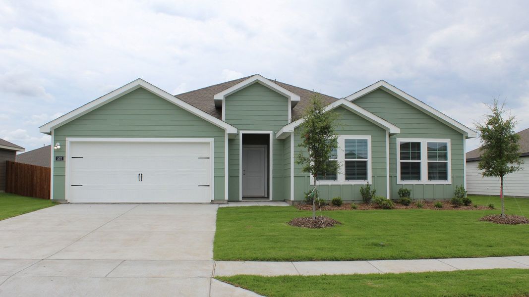 Front exterior of a new home in Waverly Estates, Josephine, TX, highlighting curb appeal (Image 1). Front exterior of a new home in Waverly Estates, Josephine, TX, highlighting curb appeal (Image 1).