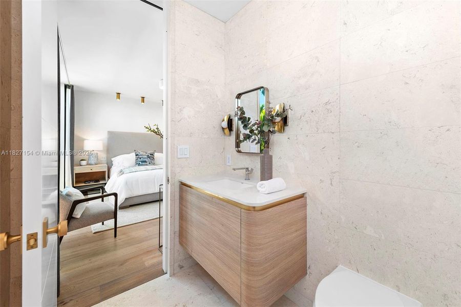 Furnished interior view inside a new home in , Miami Beach (Image 41).