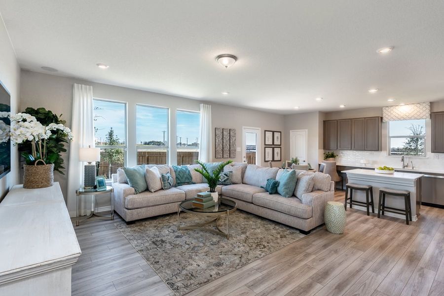 Representative furnished interior of a home built from the 2708 by KB Home in Knox Ridge, Converse (Image 3). Representative furnished interior of a home built from the 2708 by KB Home in Knox Ridge, Converse (Image 3).