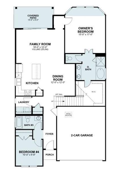 2D floor plan layout of this home in Cedar Brook, Leander, TX (Image 3).