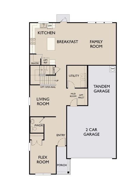 2D floor plan layout for the Wyatt by Ashton Woods in The Heights at Saddlebrook Ranch 60's, Schertz, TX (Image 3). 2D floor plan layout for the Wyatt by Ashton Woods in The Heights at Saddlebrook Ranch 60's, Schertz, TX (Image 3).