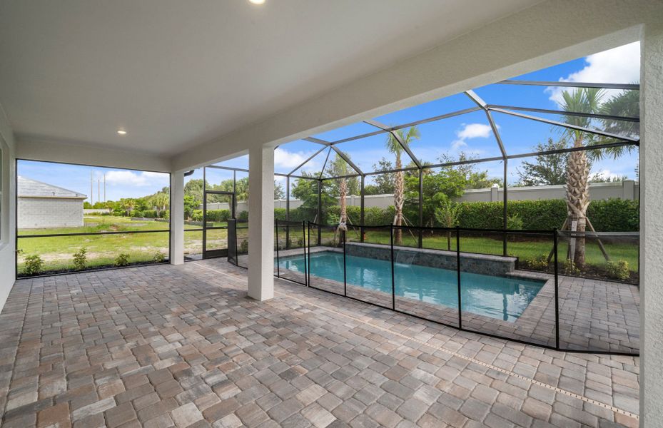 Exterior details and patio area of a home in Del Webb Oak Creek, North Fort Myers (Image 26). Exterior details and patio area of a home in Del Webb Oak Creek, North Fort Myers (Image 26).