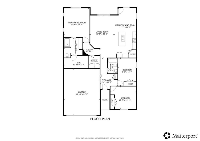 2D floor plan layout of this home in Sun Chase, Del Valle, TX (Image 5). 2D floor plan layout of this home in Sun Chase, Del Valle, TX (Image 5).