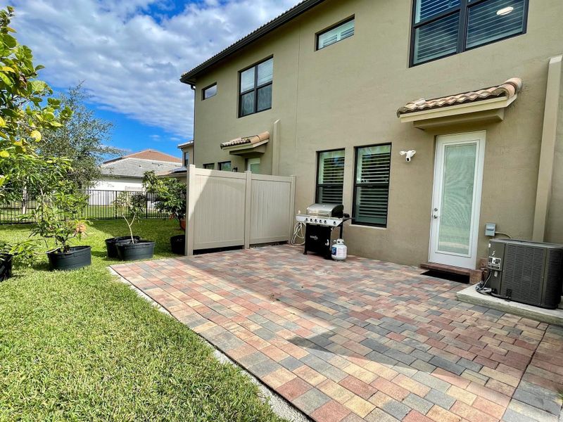 Exterior details and patio area of a home in The Fields, Lake Worth (Image 1). Exterior details and patio area of a home in The Fields, Lake Worth (Image 1).