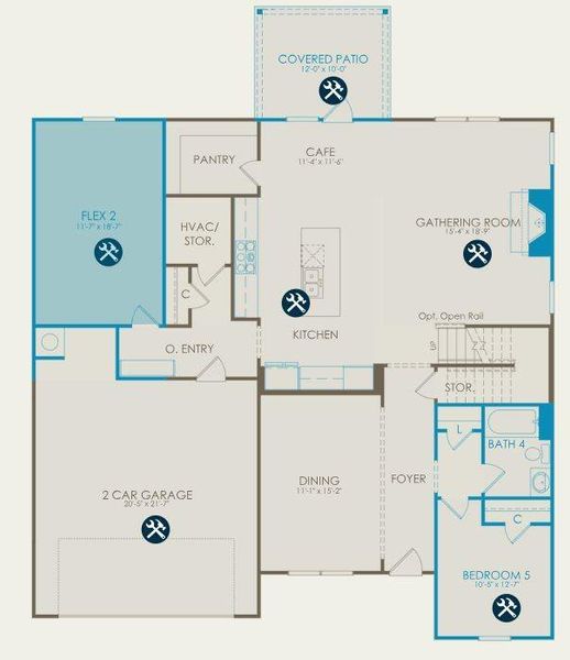 2D floor plan layout of this home in Riversprings, Dacula, GA (Image 6). 2D floor plan layout of this home in Riversprings, Dacula, GA (Image 6).