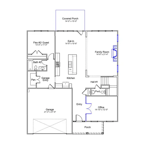 2D floor plan layout of this home in Grand Park, Leland, NC (Image 2). 2D floor plan layout of this home in Grand Park, Leland, NC (Image 2).