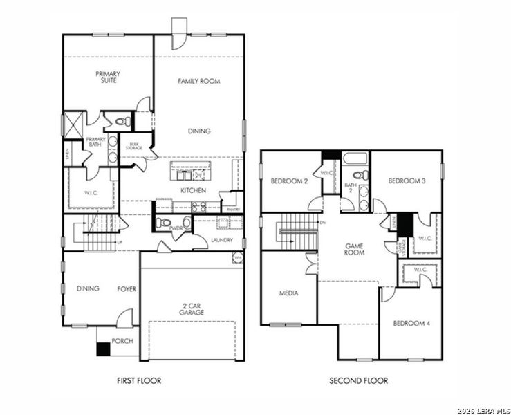 2D floor plan layout of this home in Kallison Ranch, San Antonio, TX (Image 2). 2D floor plan layout of this home in Kallison Ranch, San Antonio, TX (Image 2).