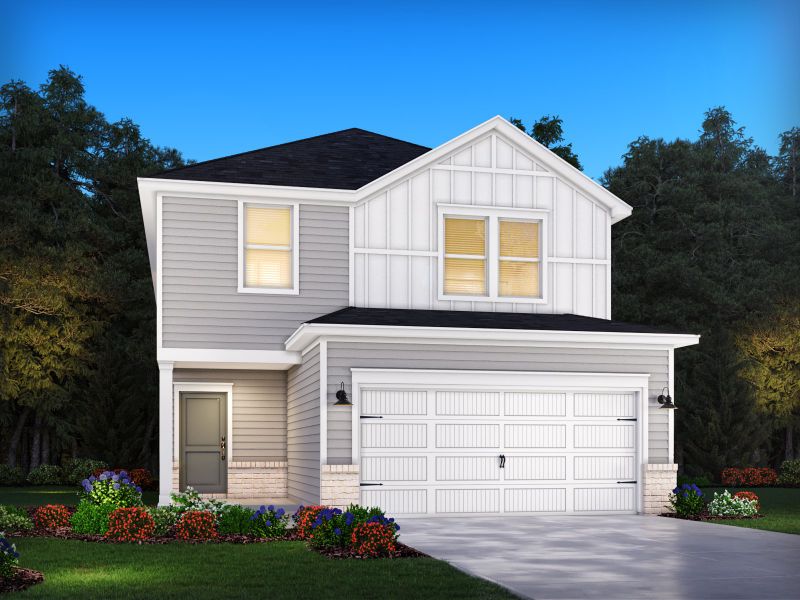 Representative exterior photo of a completed home built from the Roswell by Meritage Homes in Walnut Reserve, Conover, NC (Image 22).