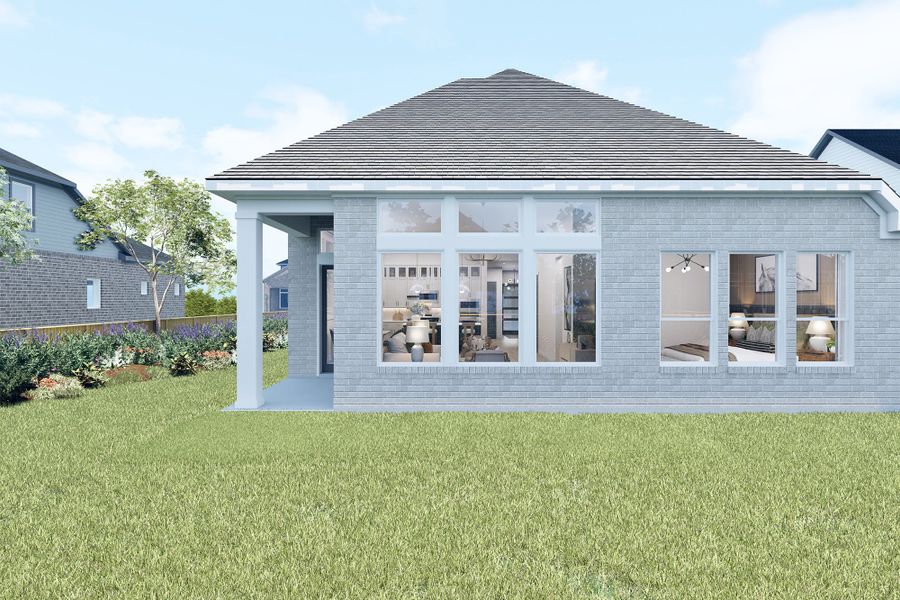 Representative exterior details of a home built from the The Carrollton by David Weekley Homes in Elyson - Reserve Collection, Katy (Image 3).