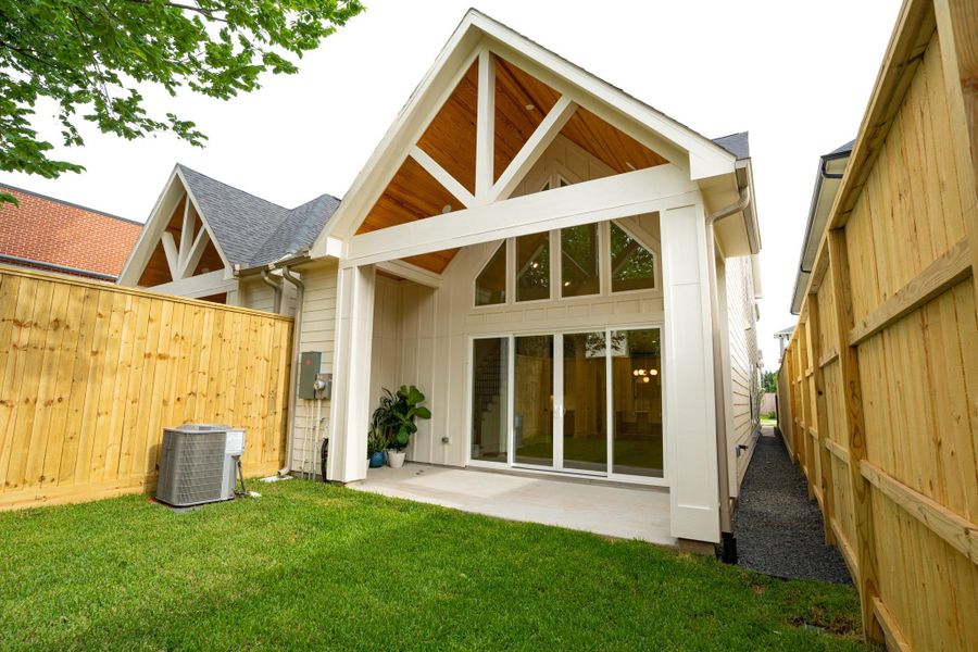 Covered back patio for entertaining and backyard with room for a pool Covered back patio for entertaining and backyard with room for a pool