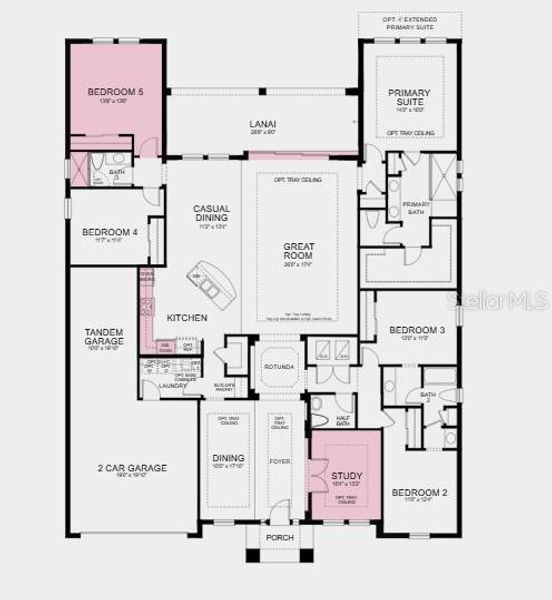 2D floor plan layout of this home in Ardisia Park, New Smyrna Beach, FL (Image 4).