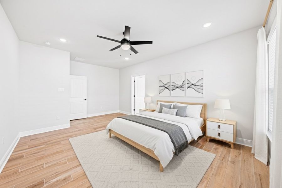 Front exterior of a new home in The Bluffs at Lafayette, Freeport, FL, highlighting curb appeal (Image 19).