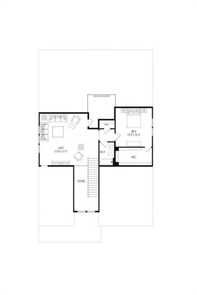 2D floor plan layout of this home in Ashbury Commons, Powder Springs, GA (Image 3).
