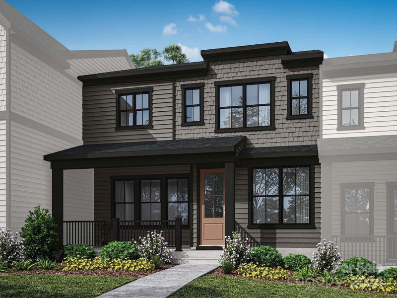 Seven Oaks - The Allison - Exterior Style B Rendering *actual color scheme and orientation varies on this home