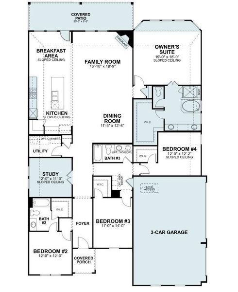 2D floor plan layout of this home in Sorella, Tomball, TX (Image 4). 2D floor plan layout of this home in Sorella, Tomball, TX (Image 4).