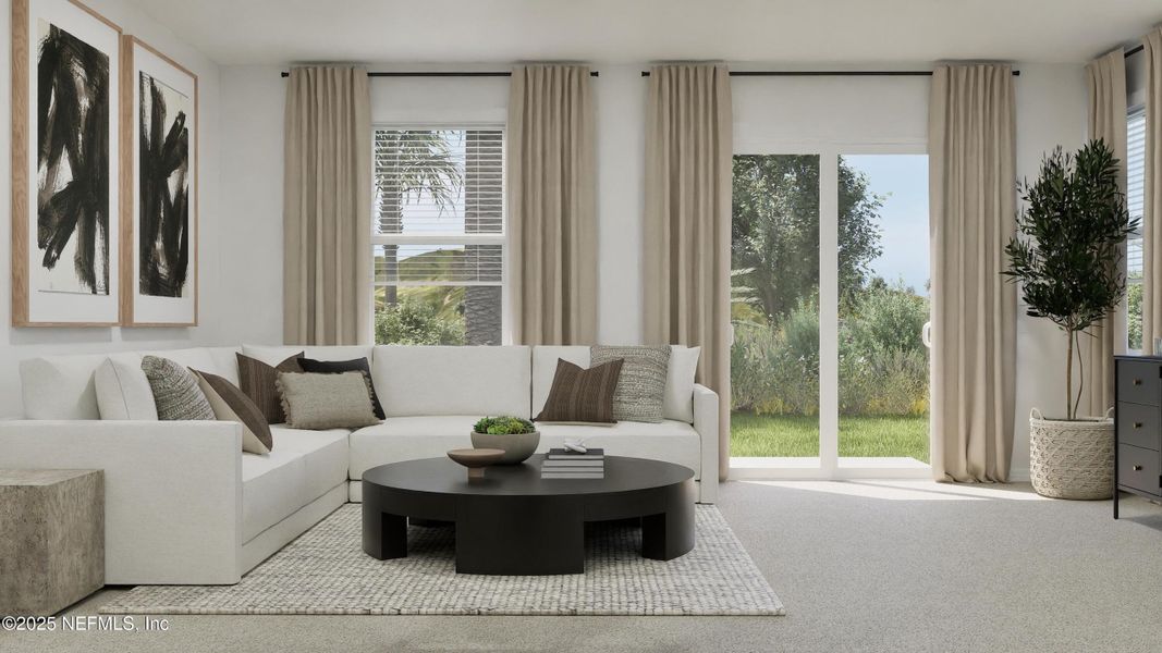 Furnished interior view inside a new home in Hardwick Farms: Hardwick Farms - Townhome Collection, Jacksonville (Image 6).