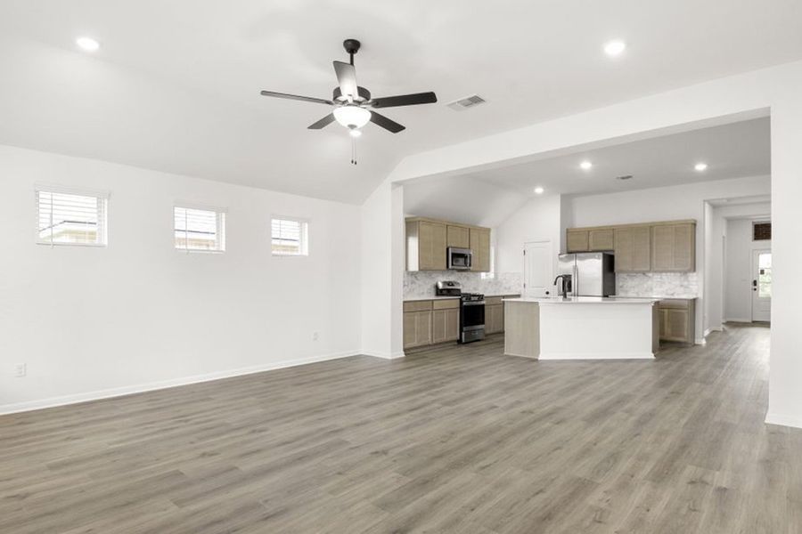Representative unfurnished interior of a home built from the Kelley by Pacesetter Homes in Crosswinds, Kyle (Image 15). Representative unfurnished interior of a home built from the Kelley by Pacesetter Homes in Crosswinds, Kyle (Image 15).