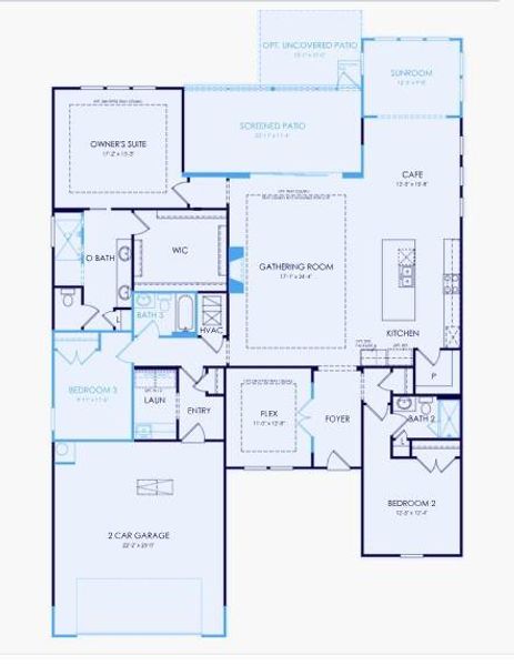 2D floor plan layout of this home in Sun City Peachtree, Griffin, GA (Image 3). 2D floor plan layout of this home in Sun City Peachtree, Griffin, GA (Image 3).