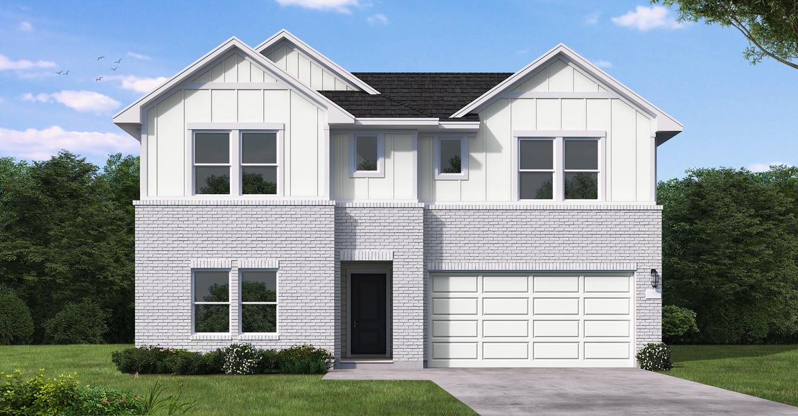 Front exterior of a new home in Westridge Cove, Conroe, TX, highlighting curb appeal (Image 2). Front exterior of a new home in Westridge Cove, Conroe, TX, highlighting curb appeal (Image 2).