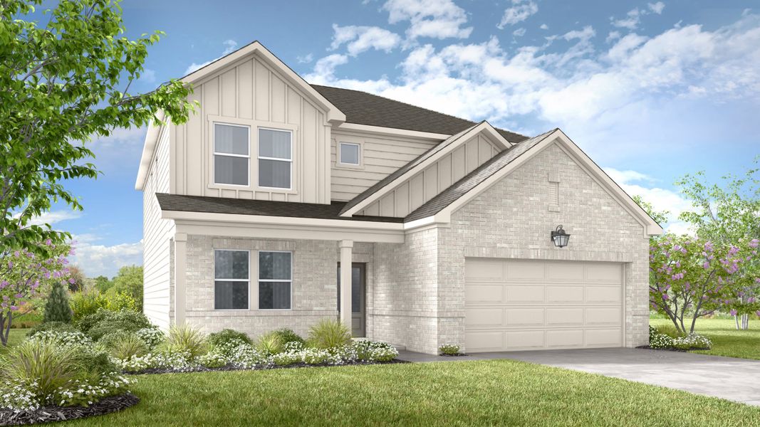 Representative exterior photo of a completed home built from the Liberty by Taylor Morrison in Weatherfield, Buford, GA (Image 7). Representative exterior photo of a completed home built from the Liberty by Taylor Morrison in Weatherfield, Buford, GA (Image 7).