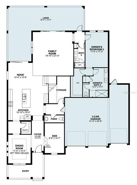 2D floor plan layout of this home in Willow Run, Apopka, FL (Image 5).