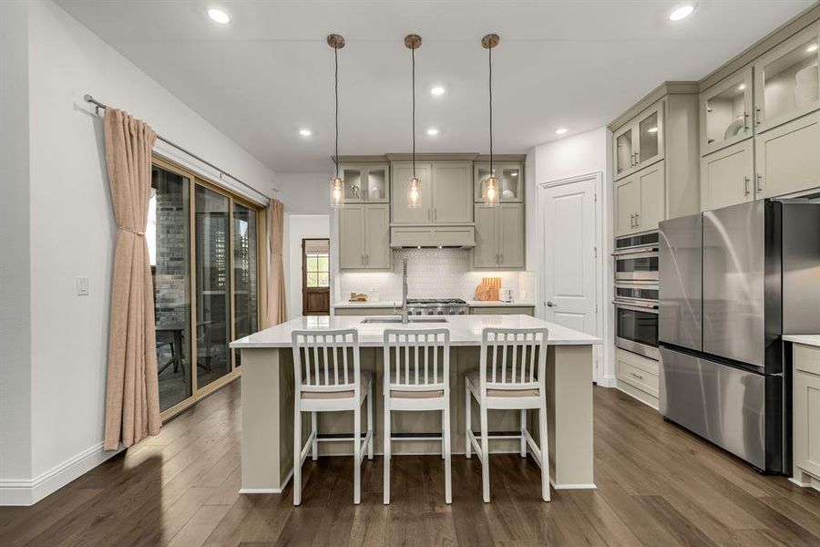 Furnished interior view inside a new home in Fields Villas - Darling Homes, Frisco (Image 12). Furnished interior view inside a new home in Fields Villas - Darling Homes, Frisco (Image 12).