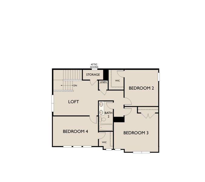 2D floor plan layout for the Macon by Ashton Woods in The Point, Rolesville, NC (Image 4).