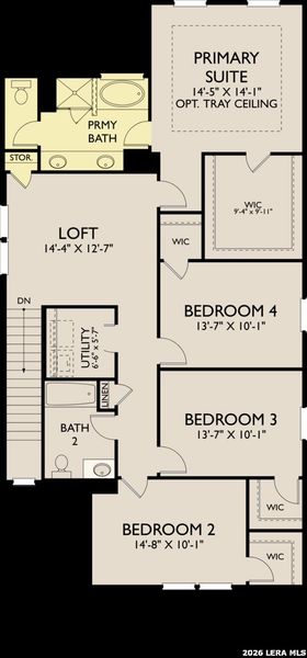 2D floor plan layout of this home in Hennersby Hollow, San Antonio, TX (Image 3).