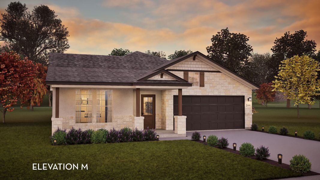 Representative exterior photo of a completed home built from the Glenwood by CastleRock Communities in Lariat, Liberty Hill, TX (Image 2).