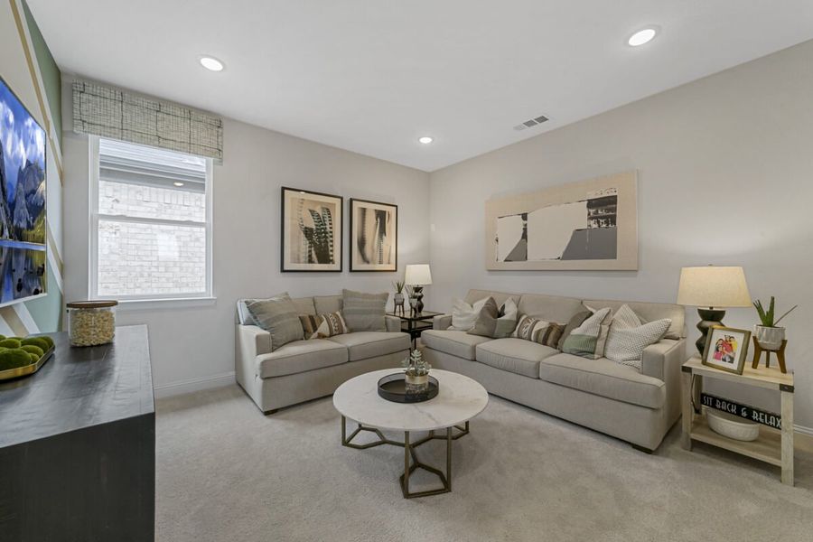 Representative furnished interior of a home built from the Duets D417 by Landon Homes in Lexington Frisco, Frisco (Image 35).