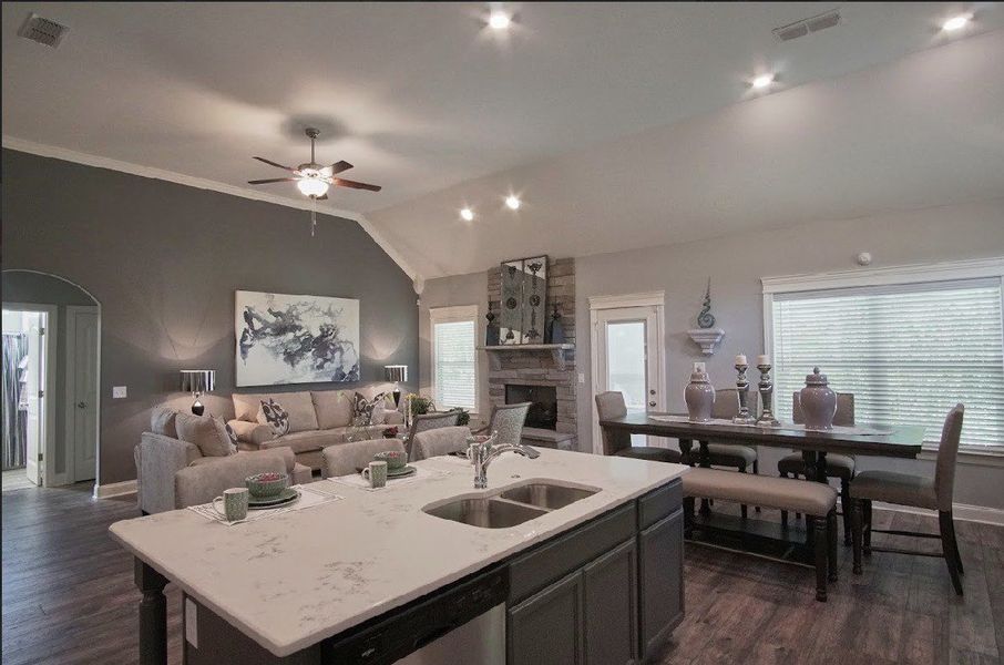 STOCK PHOTO: Showing the view from the large Kitchen Island! STOCK PHOTO: Showing the view from the large Kitchen Island!