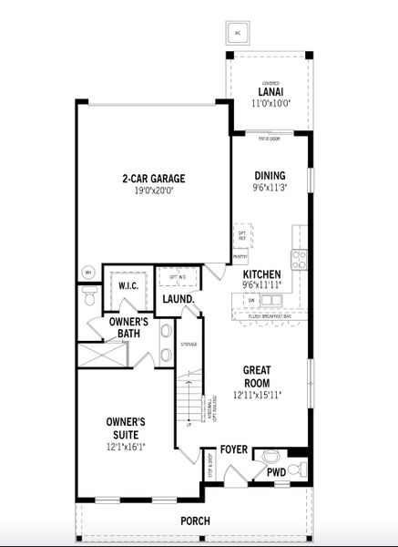 2D floor plan layout for the Sofia by Mattamy Homes in Rainwood, Groveland, FL (Image 4). 2D floor plan layout for the Sofia by Mattamy Homes in Rainwood, Groveland, FL (Image 4).
