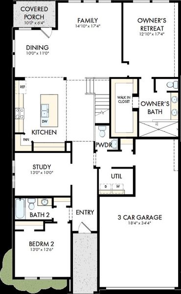 2D floor plan layout of this home in Meyer Ranch – Select Reserve Series, New Braunfels, TX (Image 2). 2D floor plan layout of this home in Meyer Ranch – Select Reserve Series, New Braunfels, TX (Image 2).