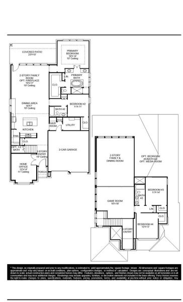 2D floor plan layout of this home in Sienna, Missouri City, TX (Image 2).