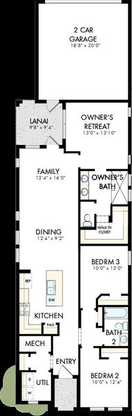 2D floor plan layout of this home in Palmeras at Crossprairie – The Magnolia Collection, St. Cloud, FL (Image 2). 2D floor plan layout of this home in Palmeras at Crossprairie – The Magnolia Collection, St. Cloud, FL (Image 2).