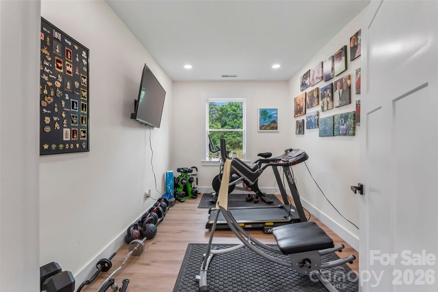 Lower level gym/office space
