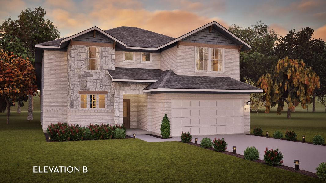 Representative exterior photo of a completed home built from the San Marcos by CastleRock Communities in Sunterra, Katy, TX (Image 2).