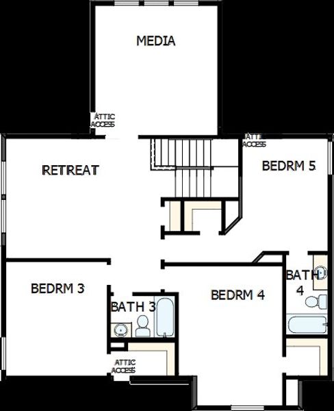 2D floor plan layout of this home in Treeline, Justin, TX (Image 6).
