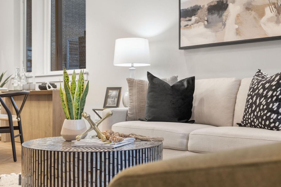 Living room featuring wood finished floors