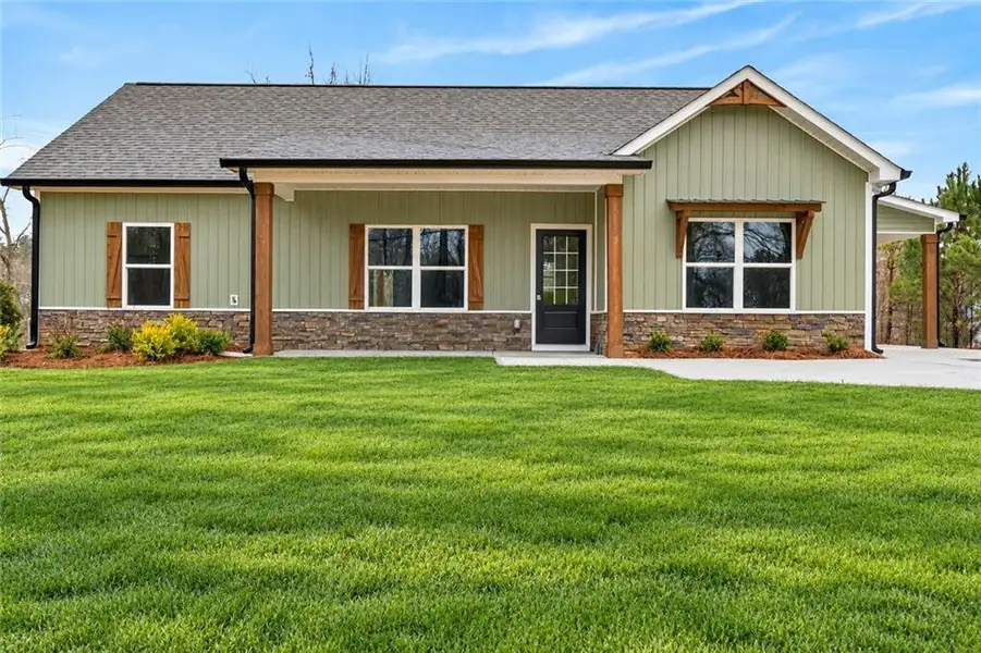 Front exterior of a new home in , Rockmart, GA, highlighting curb appeal (Image 1). Front exterior of a new home in , Rockmart, GA, highlighting curb appeal (Image 1).